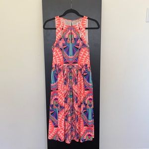 Anthropologie pink dress w/ design. NWT